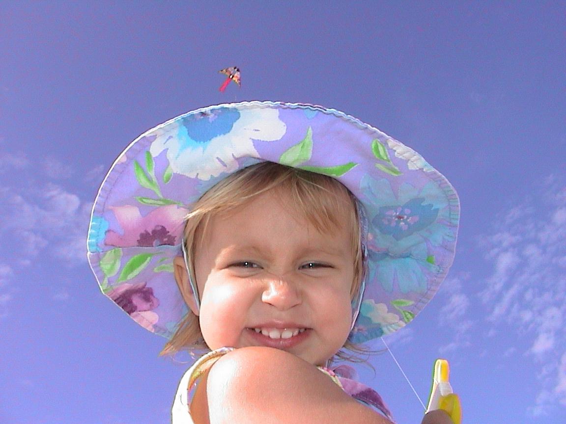 Jenna flying her kite